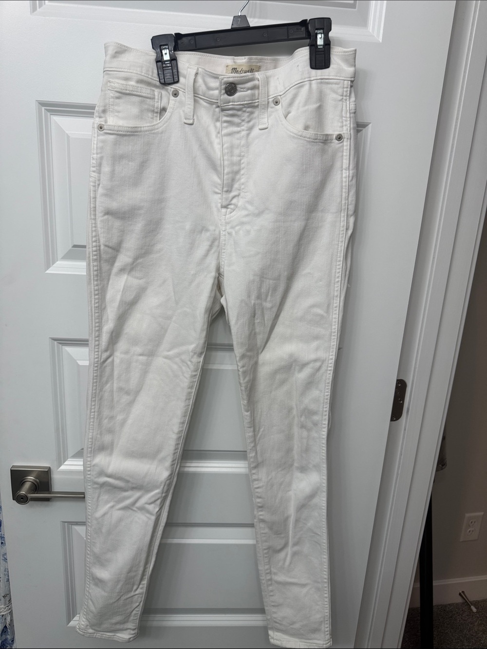 Madewell White High-Rise Skinny Jeans